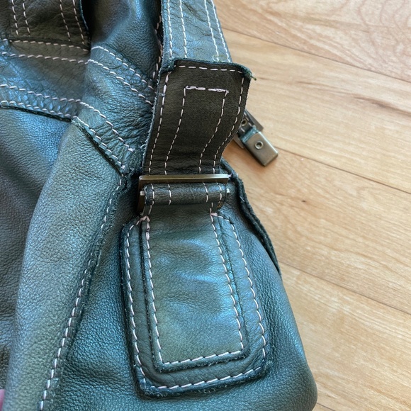 Sissi Rossi Green Lamb Leather Balloon Shoulder Bag Large Y2K - Picture 9 of 12